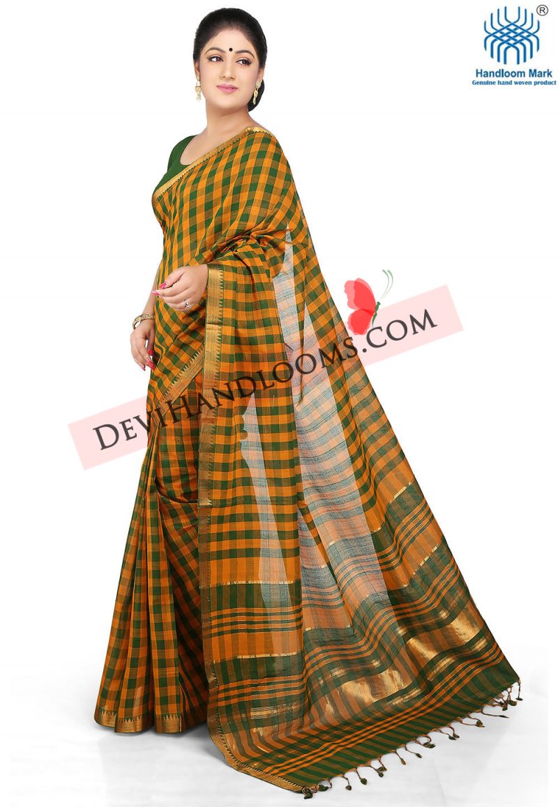 dark-yellow-color-mangalagiri-handloom-saree-1