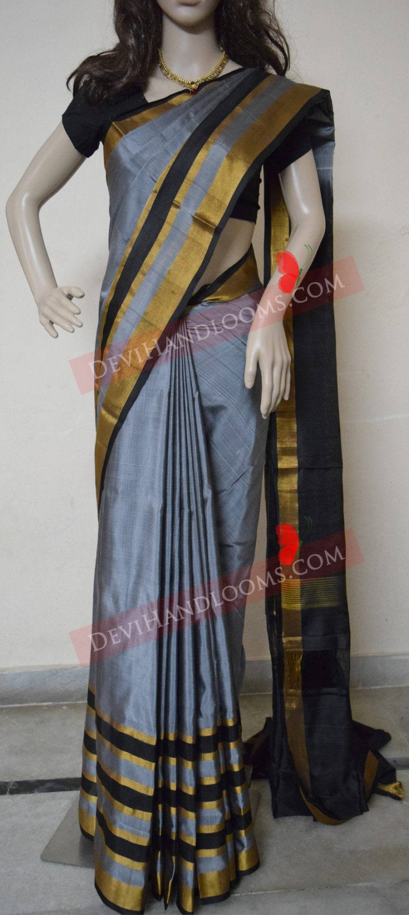 gray-color-uppada-silk-saree-front-view