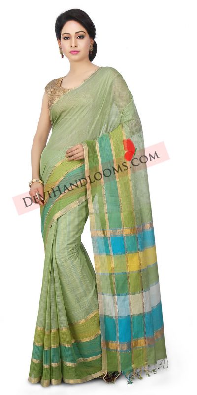 Handloom-Mangalgiri-Cotton-Saree-in Pastel-Green (3)