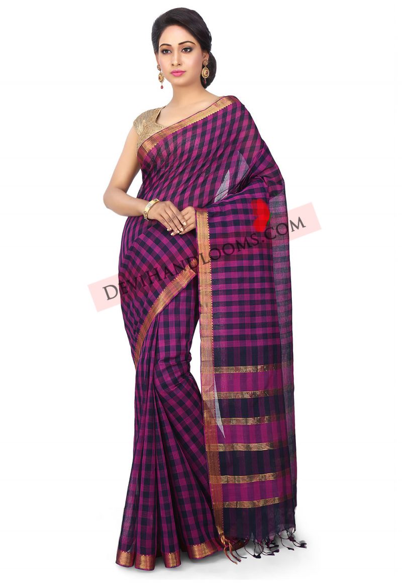 Handloom-Mangalgiri-Cotton-Saree-in-Purple-and-Black (3)