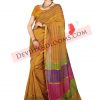 Light Orange Color Mangalagiri Cotton Saree - front view