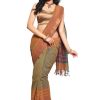 Light Orange with Light Green Color Mangalagiri Handloom Cotton Saree - front view