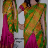Uppada Half and half multi color checks silk saree-1