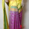 uppada-yellow-color-border-with-pink-color-running-saree-front-view