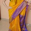 Uppada Mustard Yellow Full Tissue silk saree with two color borders1