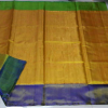 Uppada Mustard Yellow Full Tissue silk saree with two color borders12