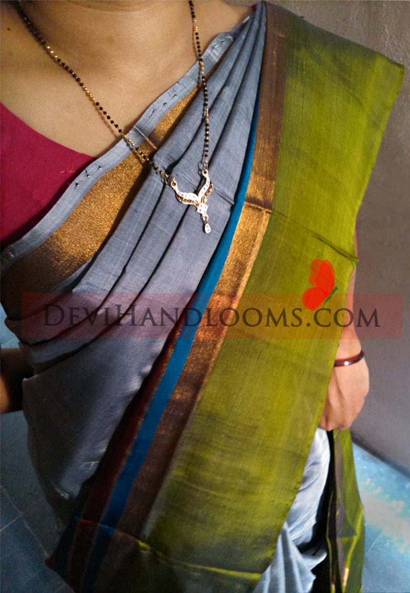 uppada Gray Color Saree-1