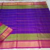 uppada-Purple-with-green-checks -silk saree-3